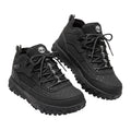 Men's All-Black Mid-Top Trail Boots with Mesh Upper and Lug Sole