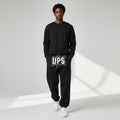 Unisex Boxed Letter Graphic Wide-Leg Jogger Pants