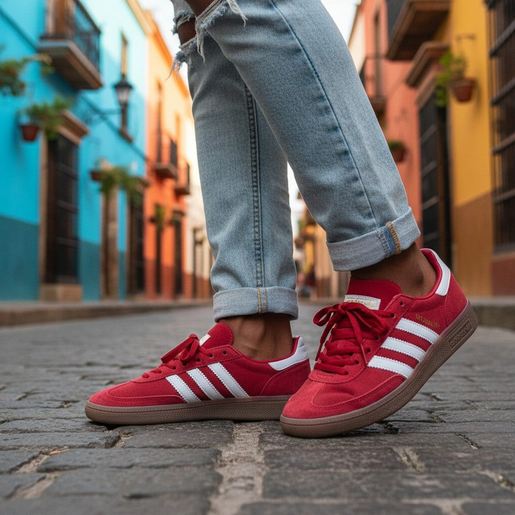 Red Suede Spezial Retro Court Low-Top Sneakers