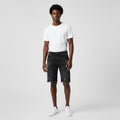 Men's Black Distressed Ripped Denim Shorts – Camo Patch Detail