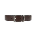 Embossed Patterned Leather Belt Single-Prong Buckle