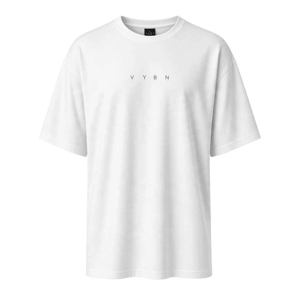 White Minimal-Lettering Relaxed T-Shirt