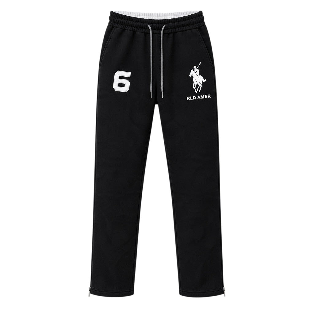 Black Graphic Drawstring Trousers