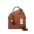 2-in-1 Structured Leather  Hand  Bag