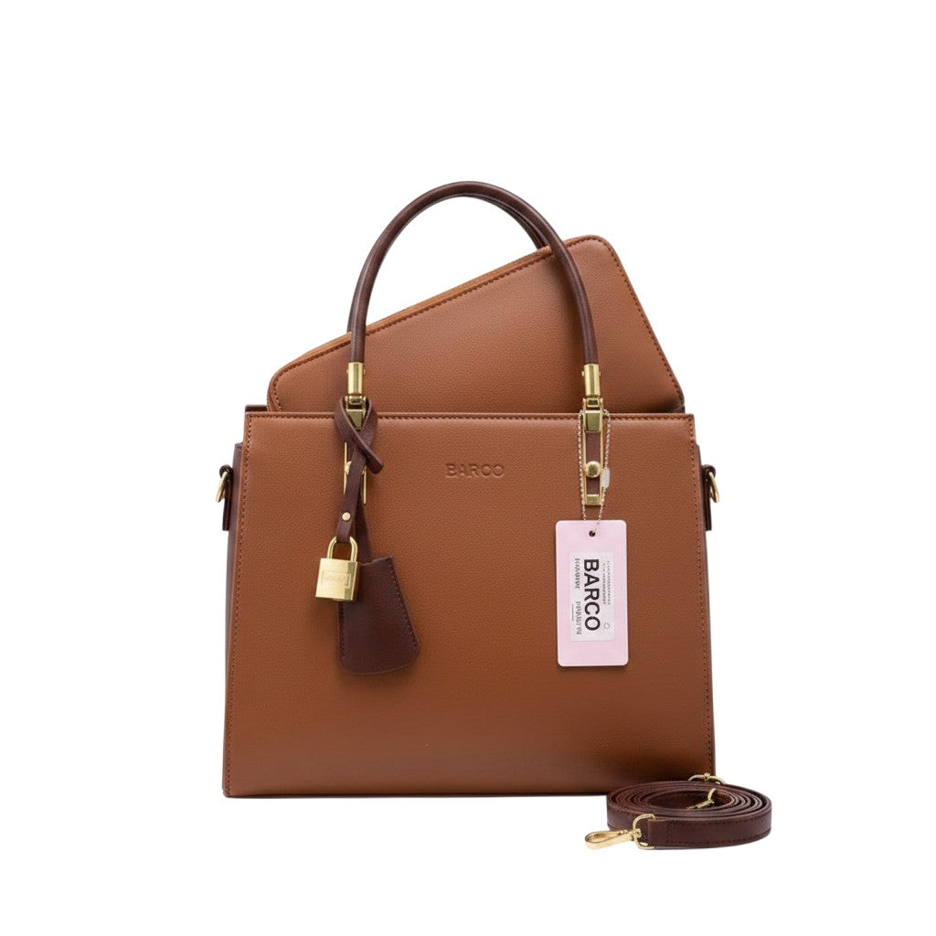 2-in-1 Structured Leather  Hand  Bag