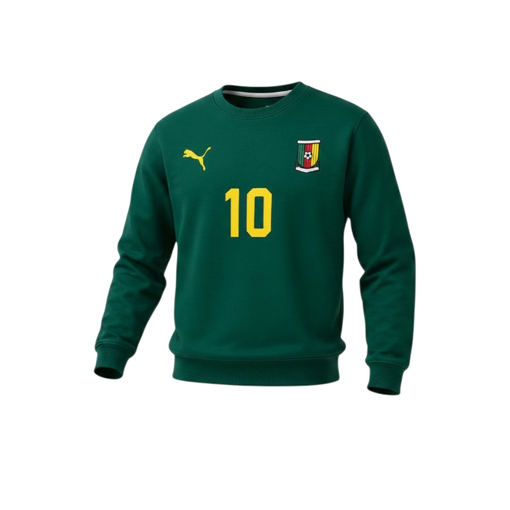 Men's Green Number 10 Football Crew Neck Sweatshirt