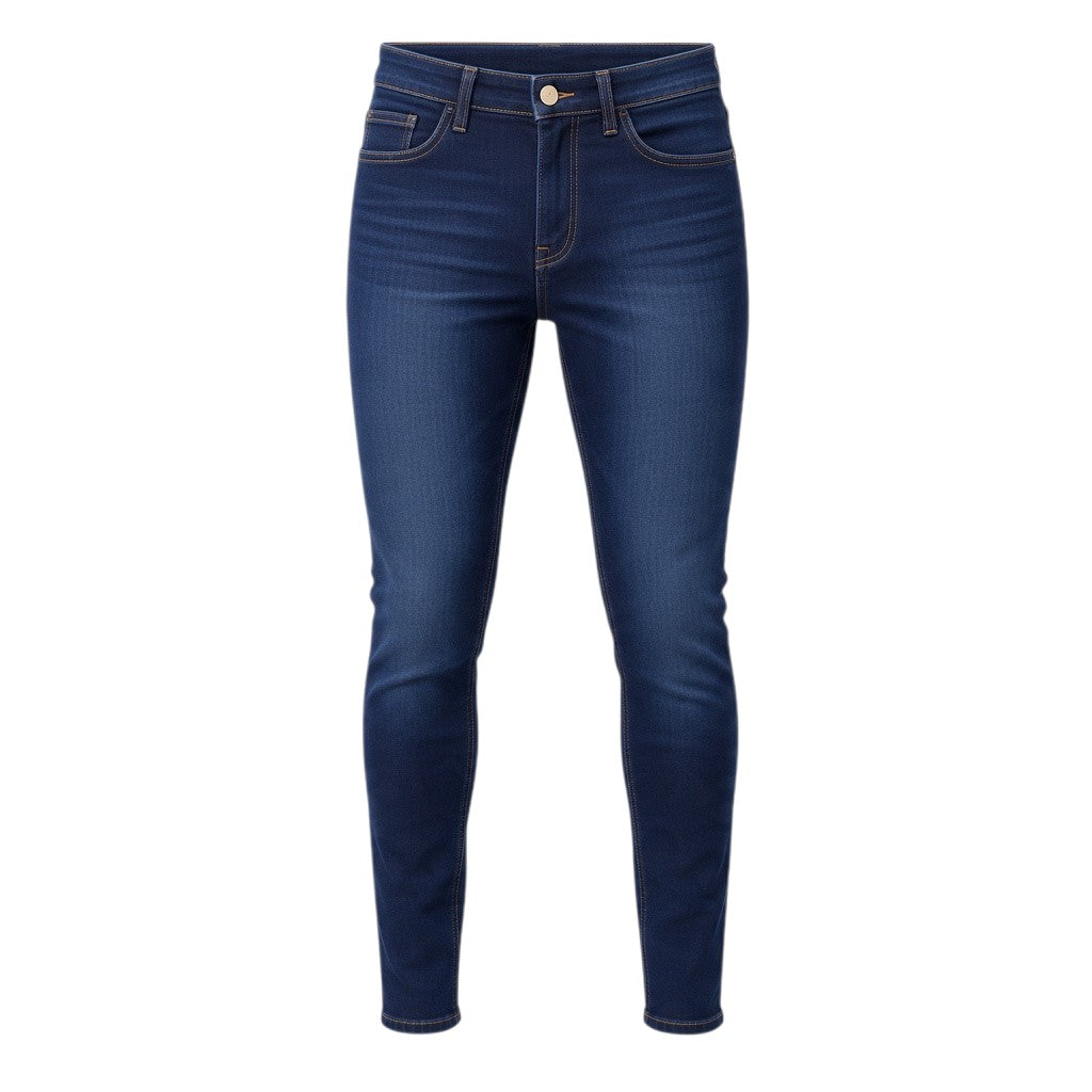Washed Indigo Contrast-Stitch Jeans