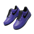 Men's Purple Croc-Embossed Low-Top Court Sneakers