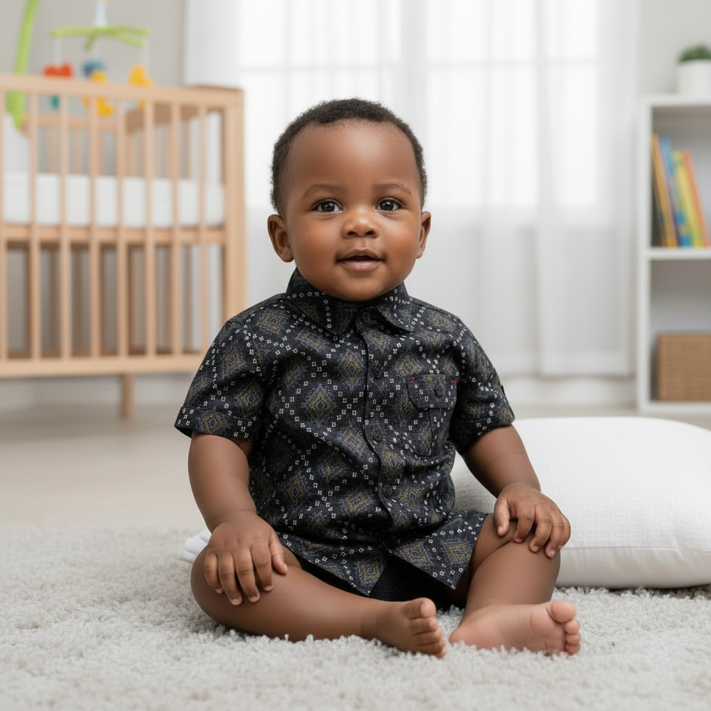 Front View - African Baby Boy Model