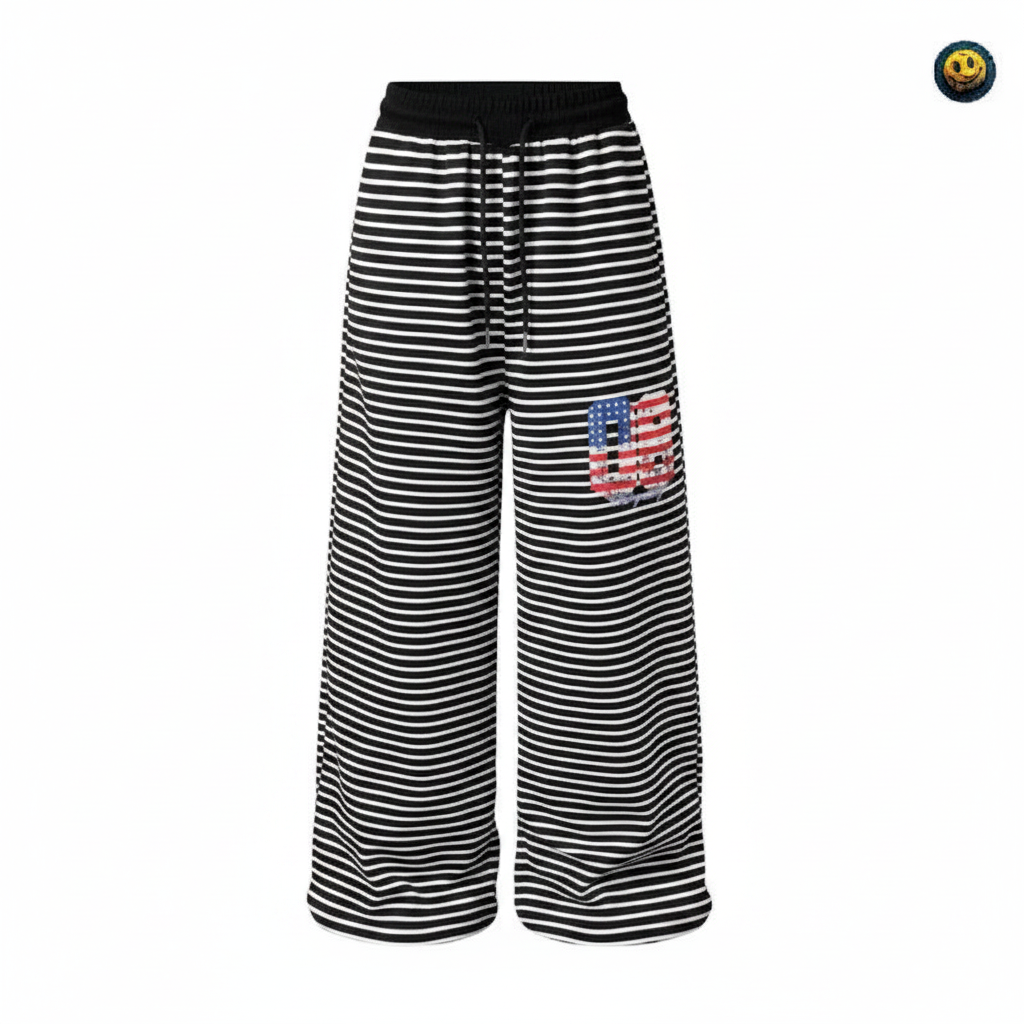 Ghost – B&W Stripe US Flag Joggers