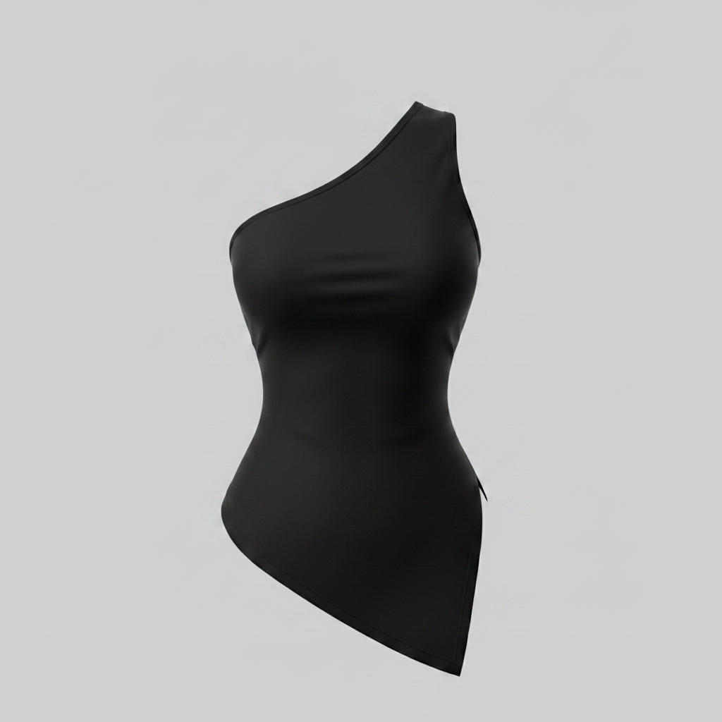 Ghost Black - One-Shoulder Top