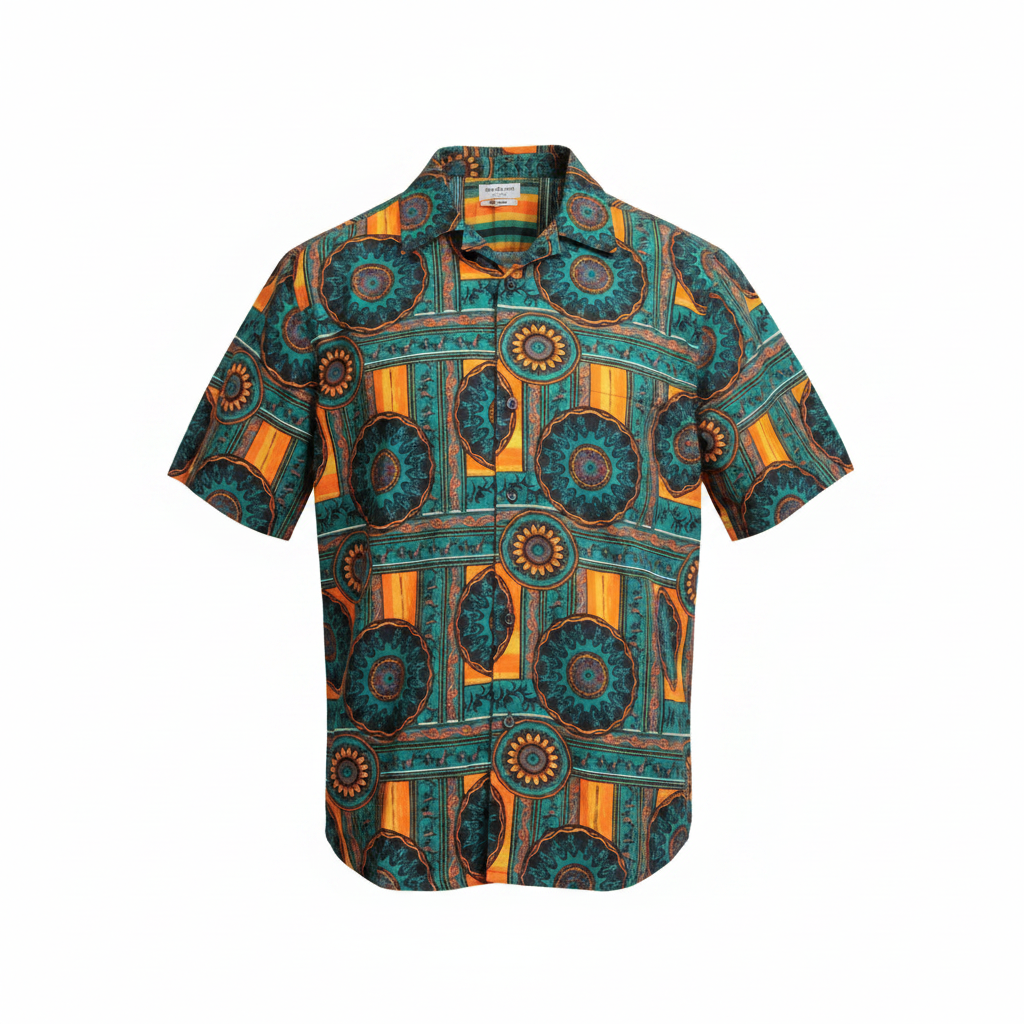 Ankara Medallion Short-Sleeve Shirt