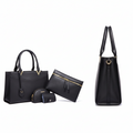 Women's 4-in-One Structured Tote Bag Set – Black