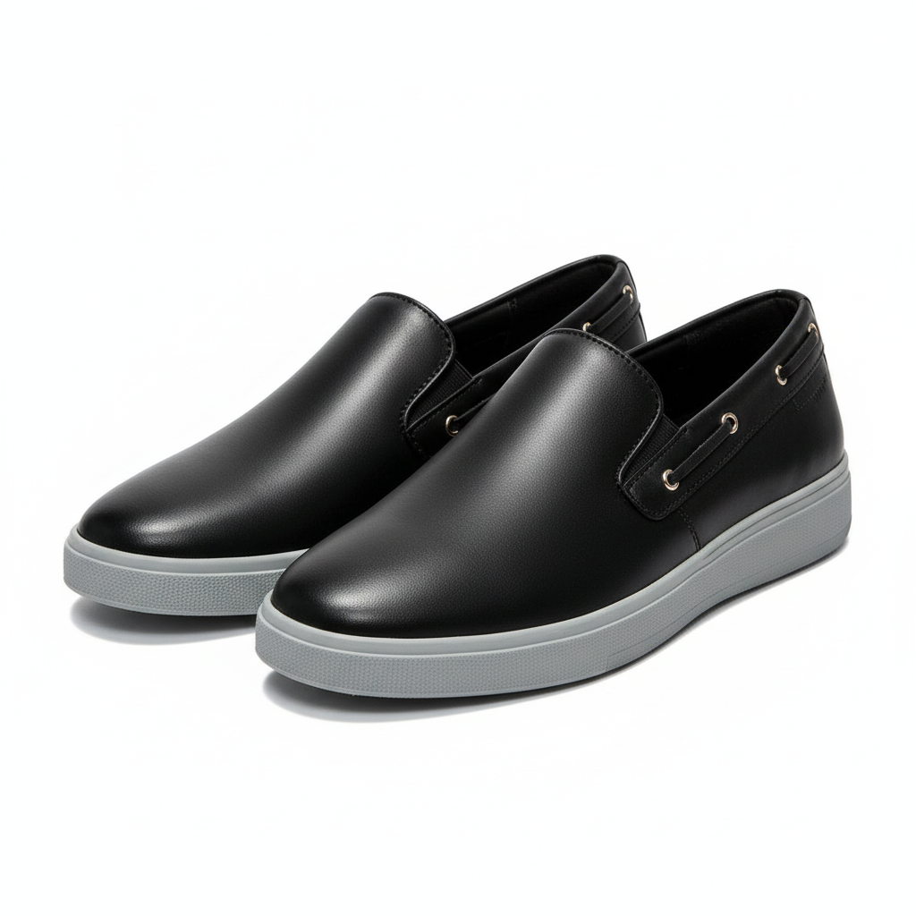 Ghost Mannequin — Black Silver Eyelet Slip-On Loafer