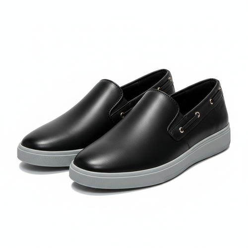 Ghost Mannequin â€” Black Silver Eyelet Slip-On Loafer