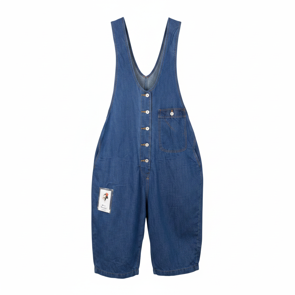Ghost Mannequin - Blue Denim Cropped Jumpsuit