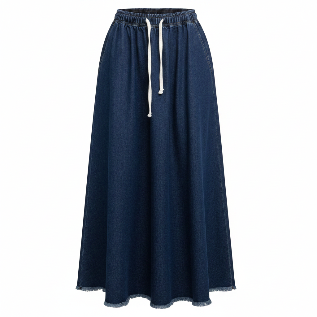 Ghost Mannequin – Dark Blue Denim Maxi Skirt