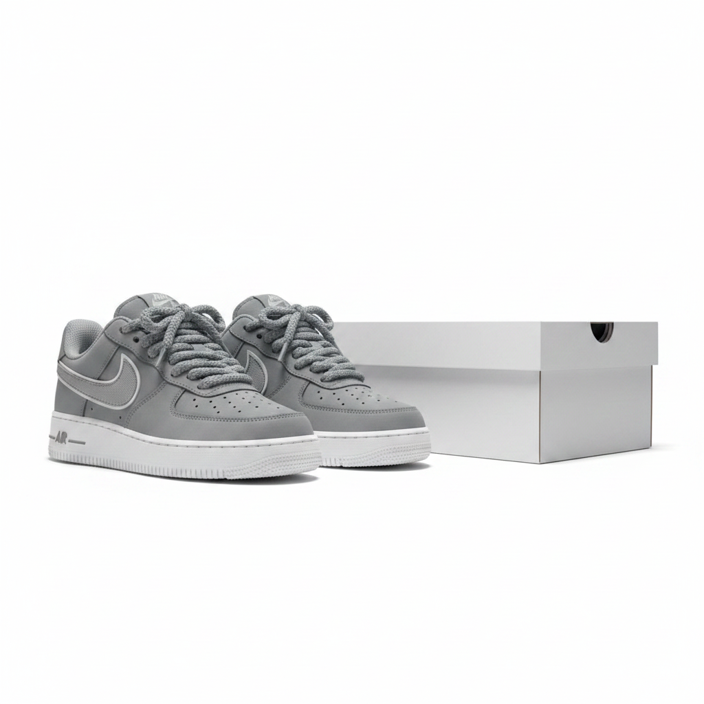 Ghost Mannequin – Grey Suede AF1 with Plain Box
