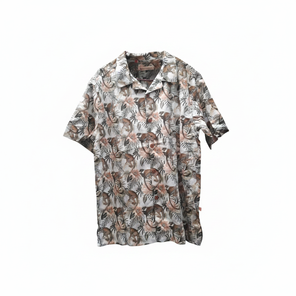 Jungle Monkey Print Short-Sleeve Shirt