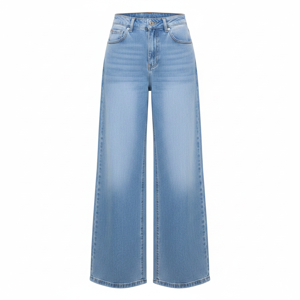 Ghost Mannequin - Light Blue High-Waist Extra Wide-Leg Palazzo Jeans