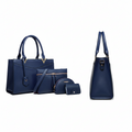 Women's 4-in-One Structured Tote Bag Set – Navy Blue