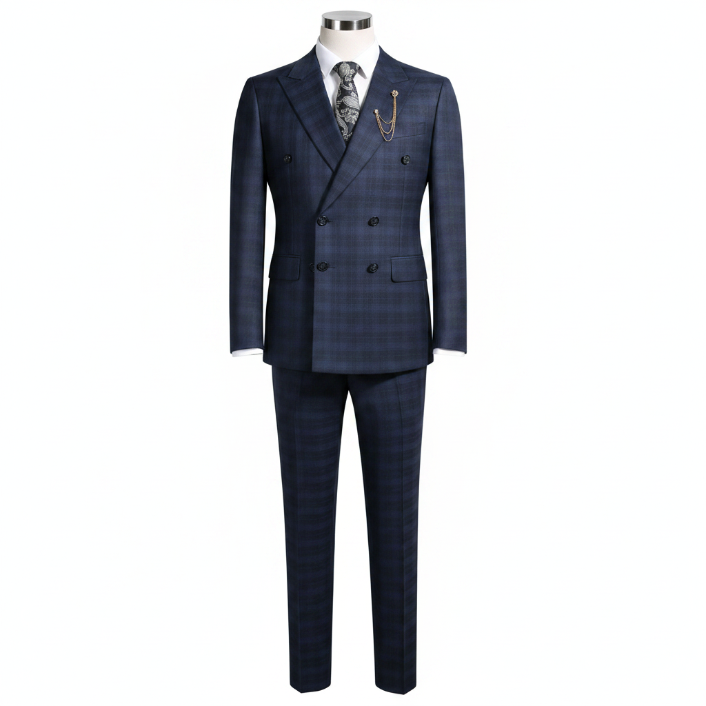 Ghost Mannequin – Navy Blue Full Suit with Trousers