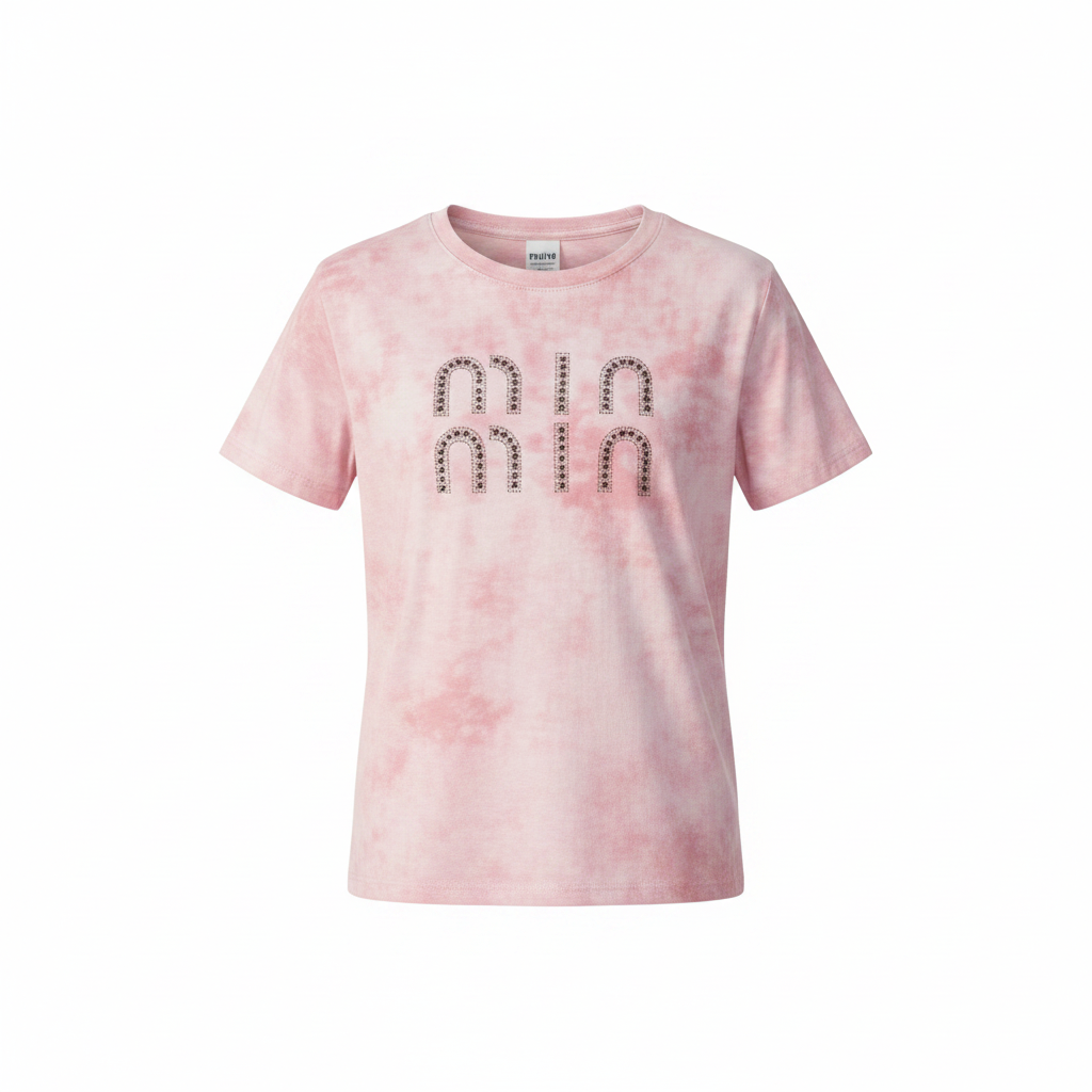 Ghost Mannequin — Pink Tie-Dye Studded Tee