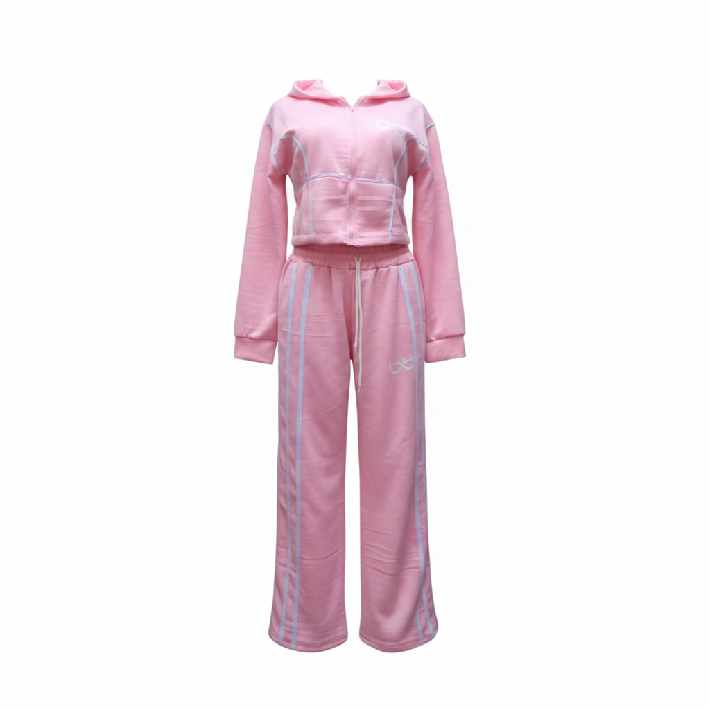 Women's Pink Tracksuit Co-ord Set – Hoodie & Jogger
