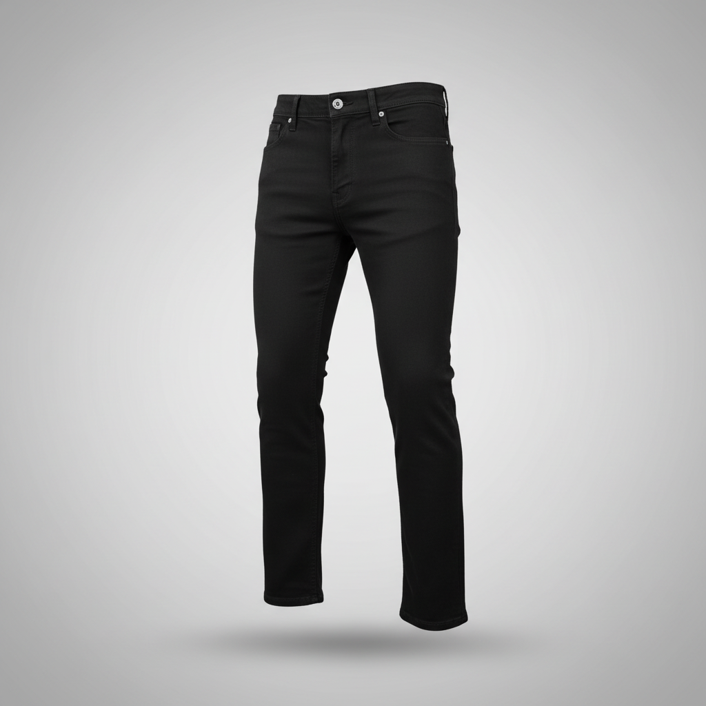 Ghost Mannequin – Plain Black Straight Jeans