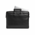 Ghost Mannequin Redo – Plain Black Leather Laptop Bag