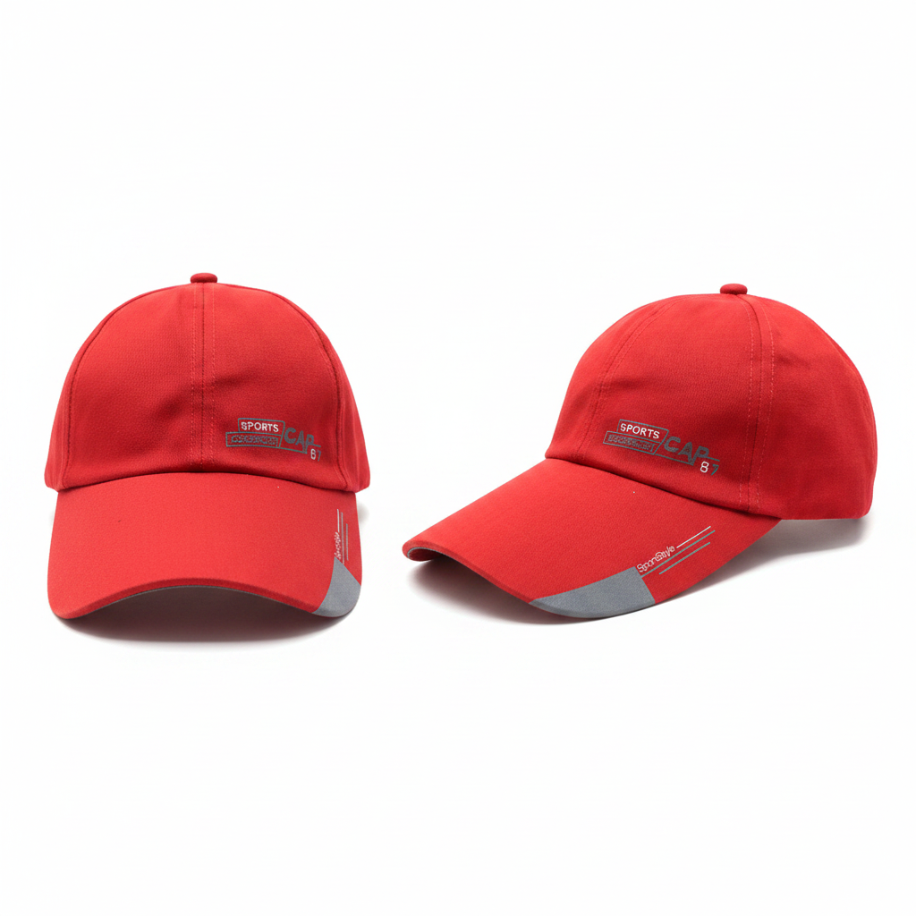 Ghost Mannequin Redo – Red Sports Cap Asymmetric Grey Brim