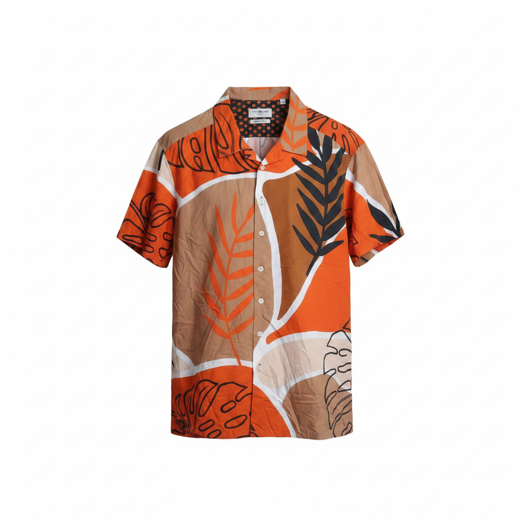 Tropical Print Short-Sleeve Shirt