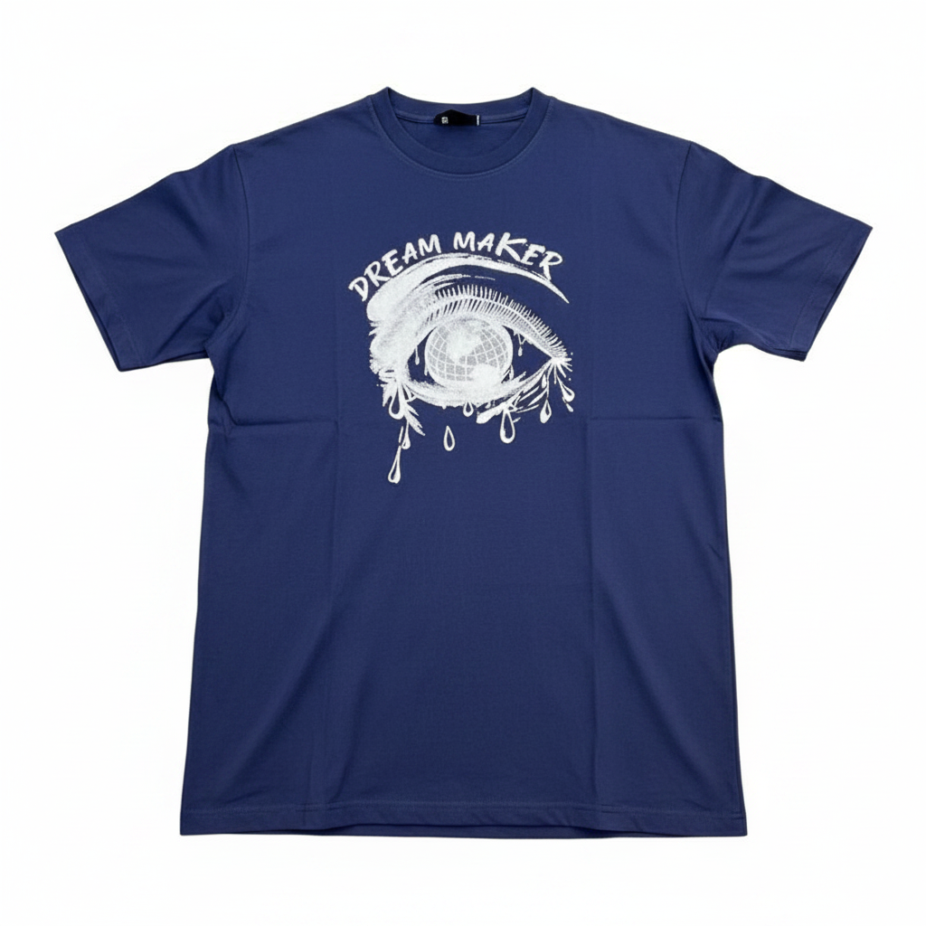 Ghost mannequin version of the navy crying eye tee