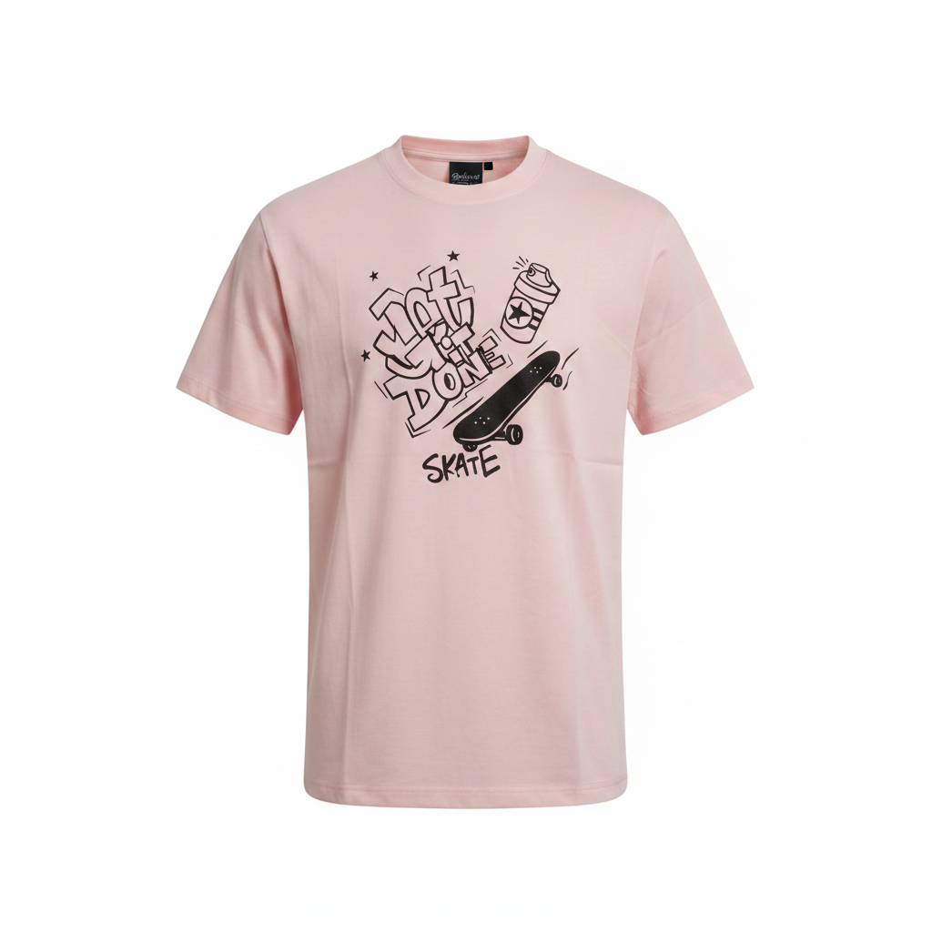 Ghost mannequin version of the pink skate tee