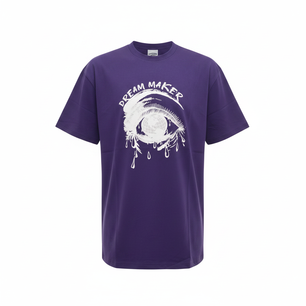 Ghost mannequin version of the purple dream maker tee