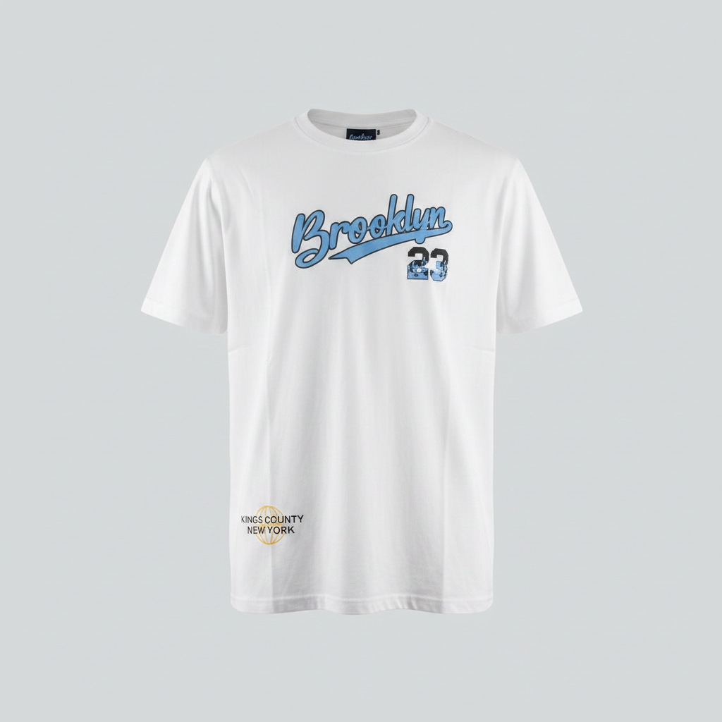 Ghost mannequin version of the white script tee