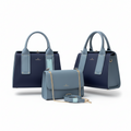 Women's 2-in-1 Designer Bag Set – Blue Tote & Crossbody