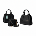 Women's 2-in-1 Designer Bag Set – Black Tote & Crossbody