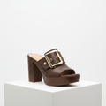Ghost Shot – Buckle Block Heel Mule Sandal