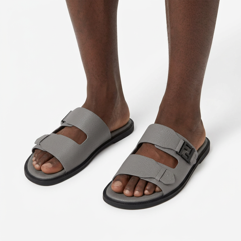 Grey sandals model preview