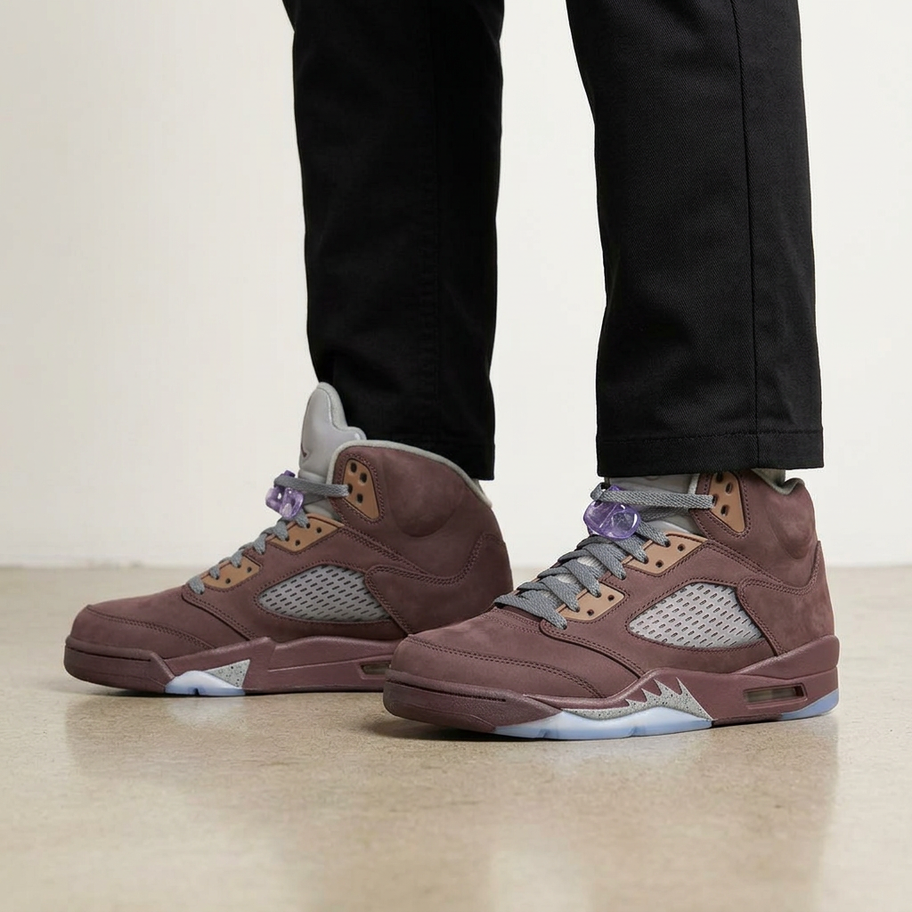 High-top sneakers on model