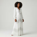 Sequin Wave Pleated Maxi Dress Set