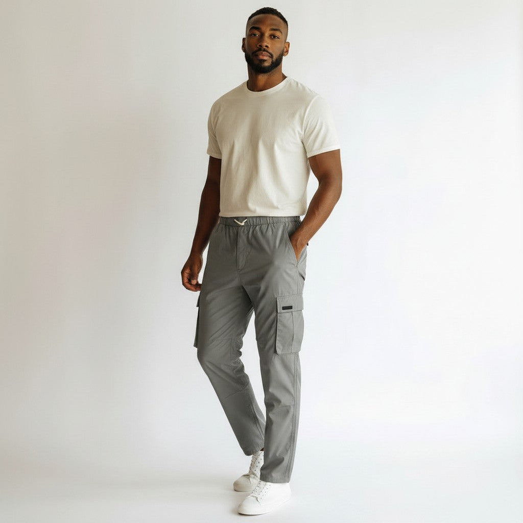 Olive Green Multi-Pocket Cargo Jogger Trousers