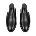 BLACK Monk-Strap Leather Mule