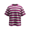 Bold Stripe Round Neck Tee – Fuchsia/White