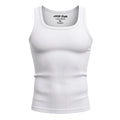 White Ribbed Scoop-Neck Vest Three-Pack