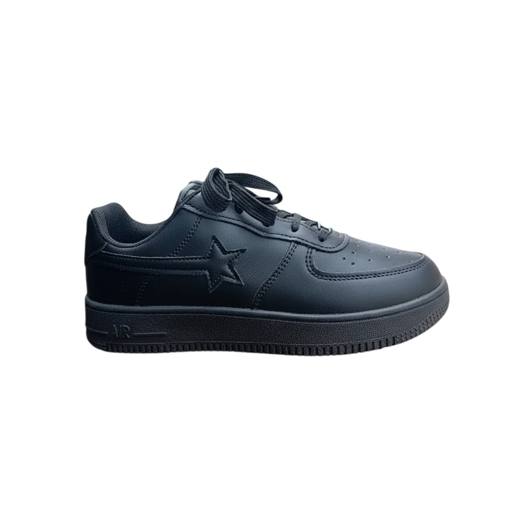 Triple Black Star Logo Low-Top Sneaker