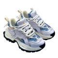 Men's White & Blue Monogram Chunky Sneakers