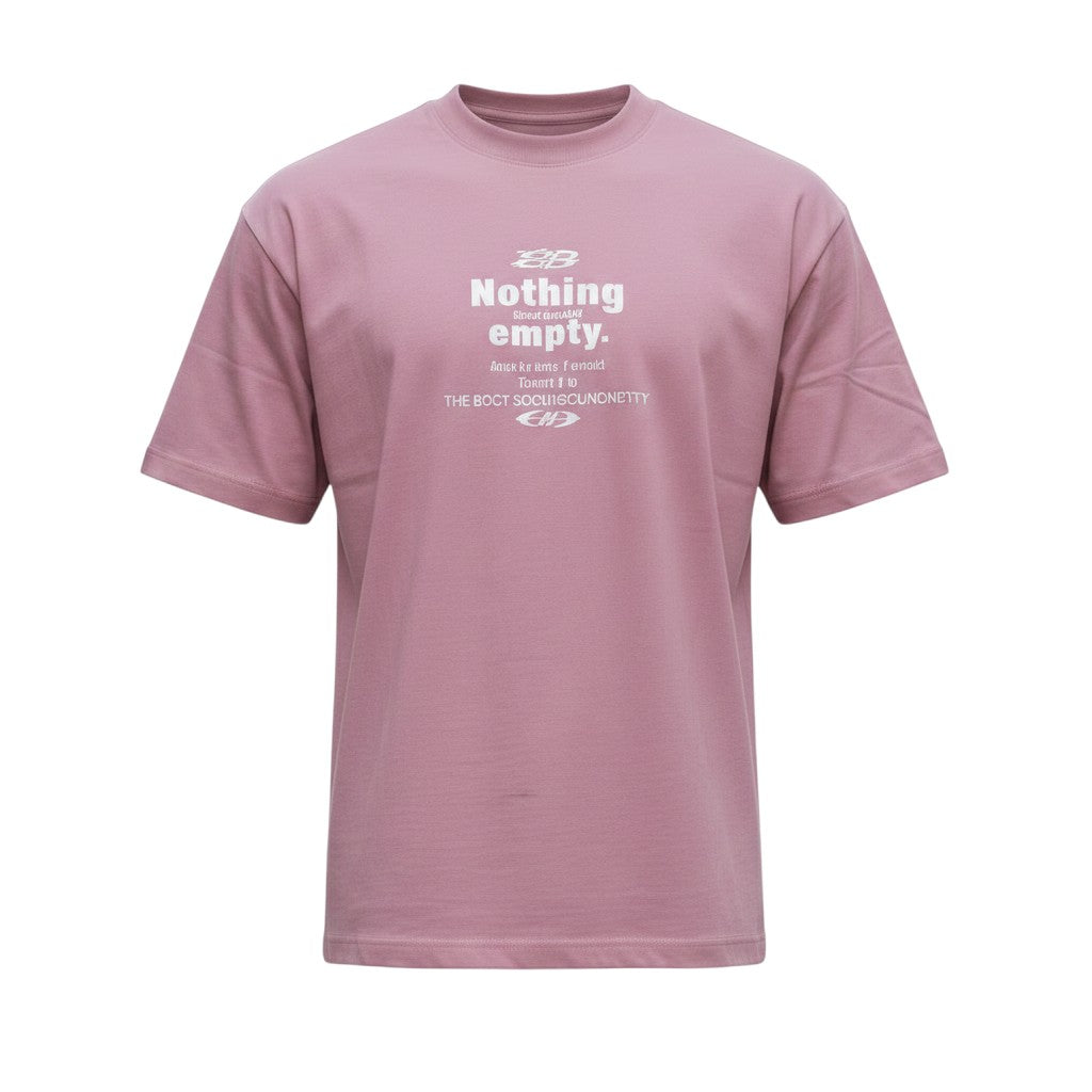 Mauve Nothing Empty Slogan Oversized Tee
