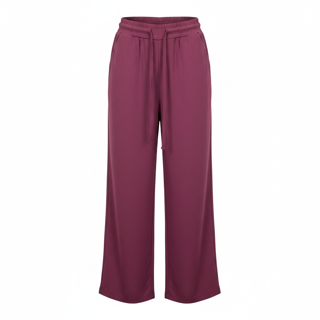 Women's Plum Wide-Leg Drawstring Joggers — Ghost Mannequin